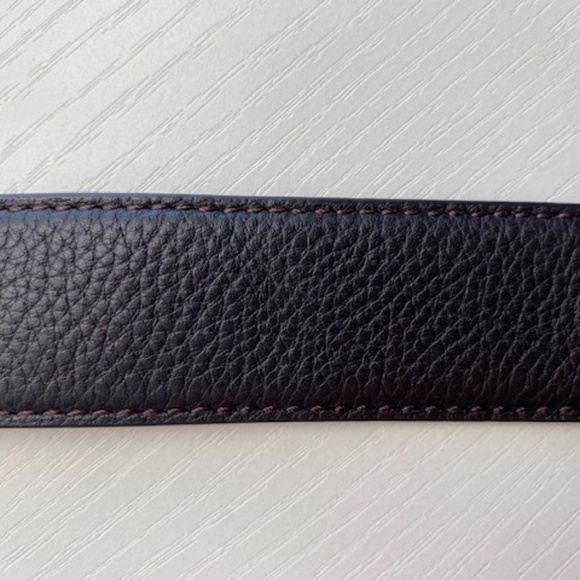 Louis Feraud Paris Genuine Pebble Leather Dark Brown Coffee Size 100/115 - Picture 4 of 12